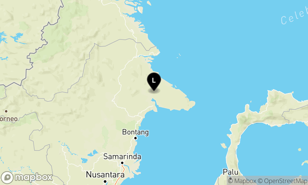 Peta Gempa Pusat gempa berada di darat 107 km tenggara Berau