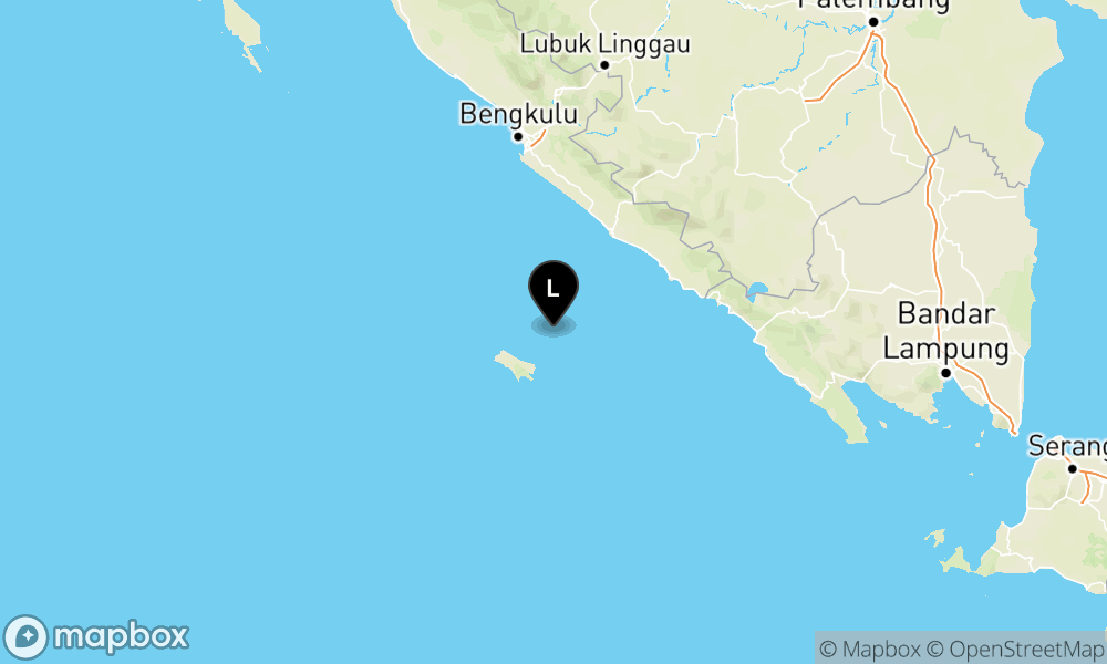 Peta Gempa Pusat gempa berada di laut 33 km timur laut Enggano