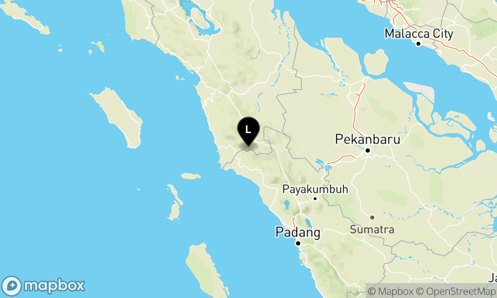 Peta Gempa Pusat gempa berada di darat 35 km tenggara Mandailing Natal