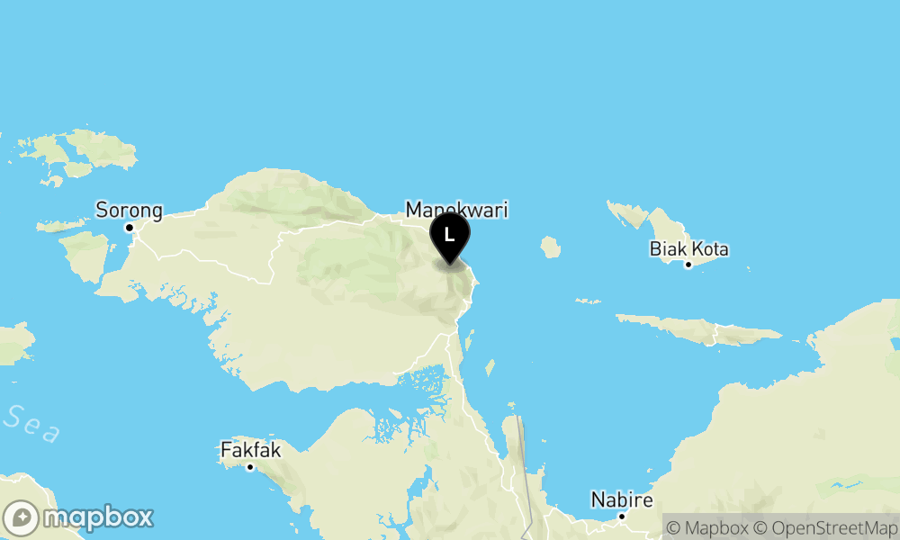 Peta Gempa 32 km BaratLaut RANSIKI-PAPUABRT