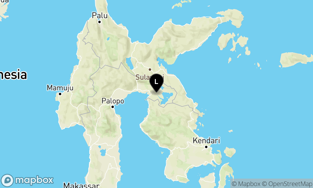 Peta Gempa Pusat gempa berada di darat 16 km Tenggara Luwu Timur