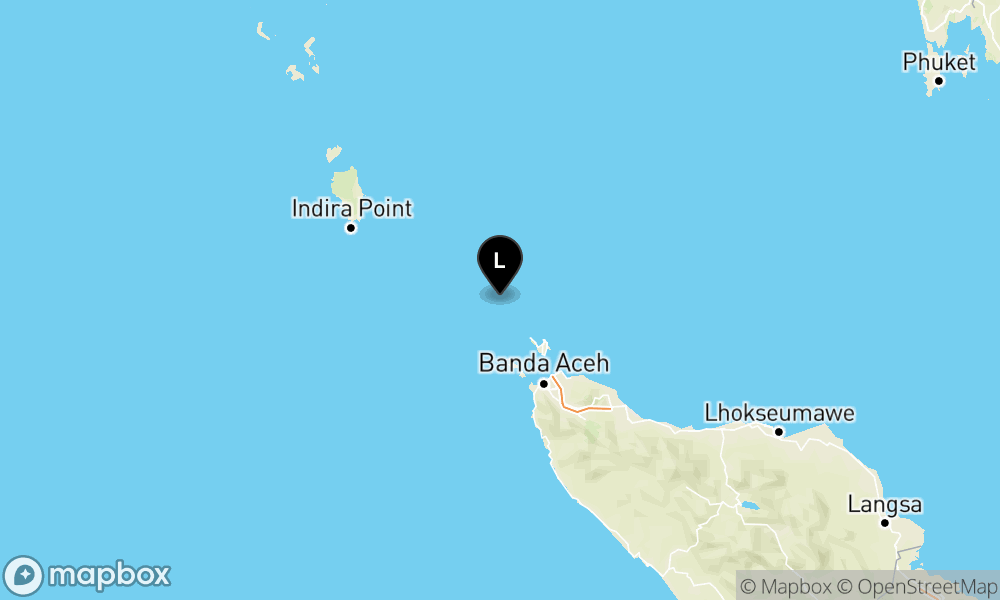 Peta Gempa 50 km BaratLaut KOTA-SABANG-ACEH