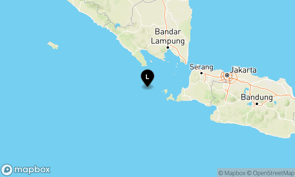 Peta Gempa 95 km BaratLaut SUMUR-BANTEN