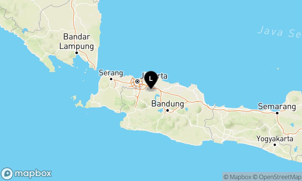 Peta Gempa Pusat gempa berada di darat 5km Tenggara Kabupaten Bekasi