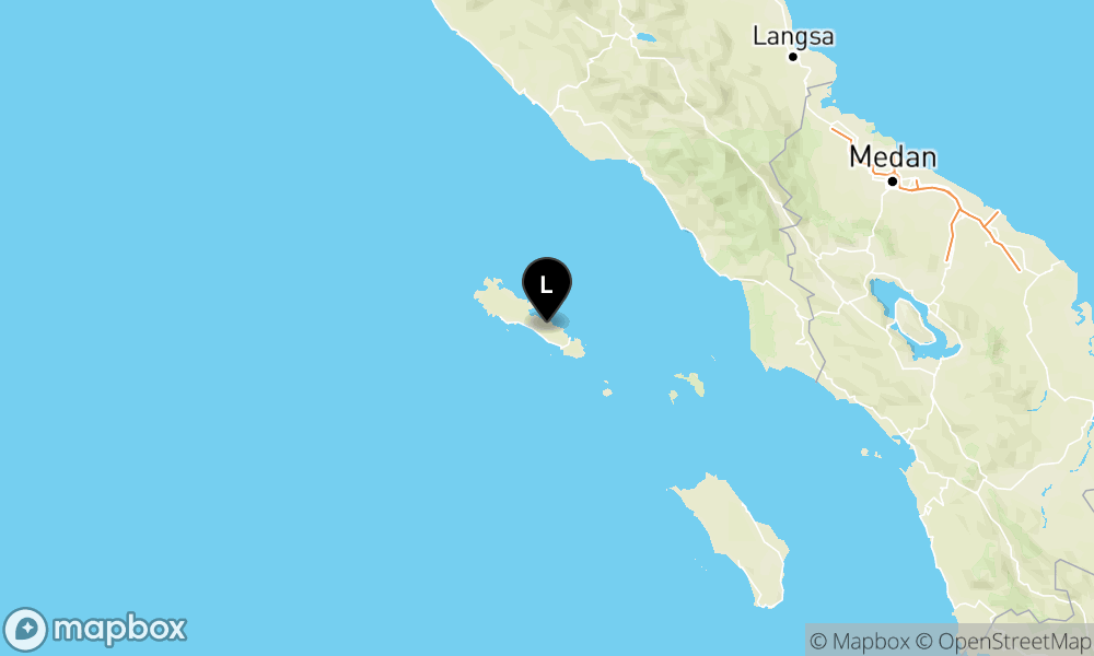 Peta Gempa Pusat gempa berada di darat 18 km Barat Laut Sinabang