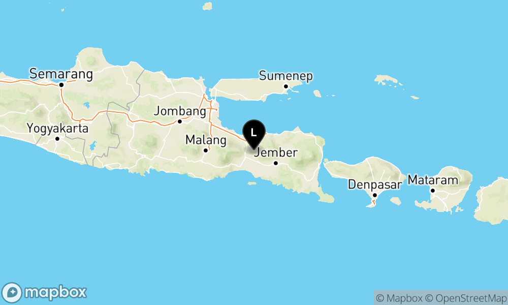 Peta Gempa Pusat gempa berada di darat 19 km Barat Daya Kab. Probolinggo