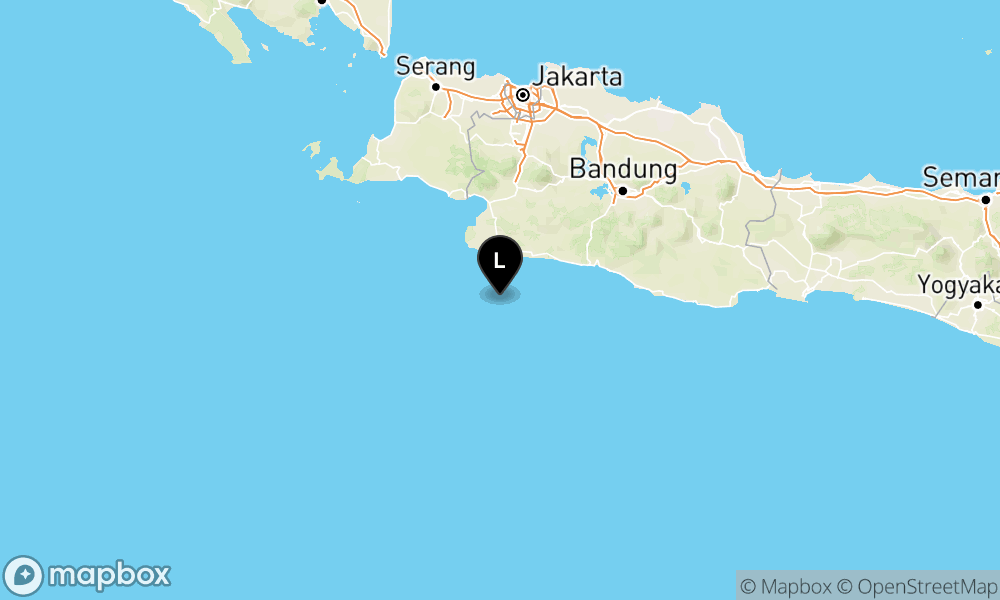 Peta Gempa Pusat gempa berada di laut 86 km tenggara Kabupaten Sukabumi