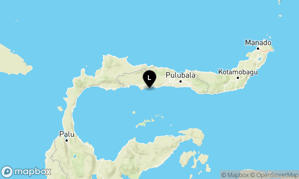 Peta Gempa 8 km Tenggara POHUWATO-GORONTALO
