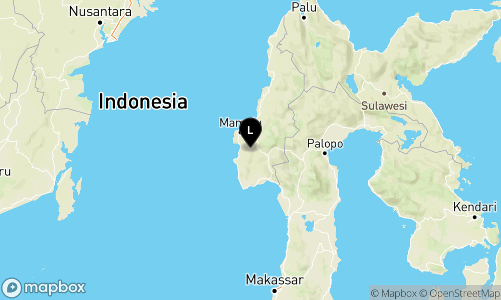 Peta Gempa Pusat gempa berada di darat 17 Km Timur Laut Majene