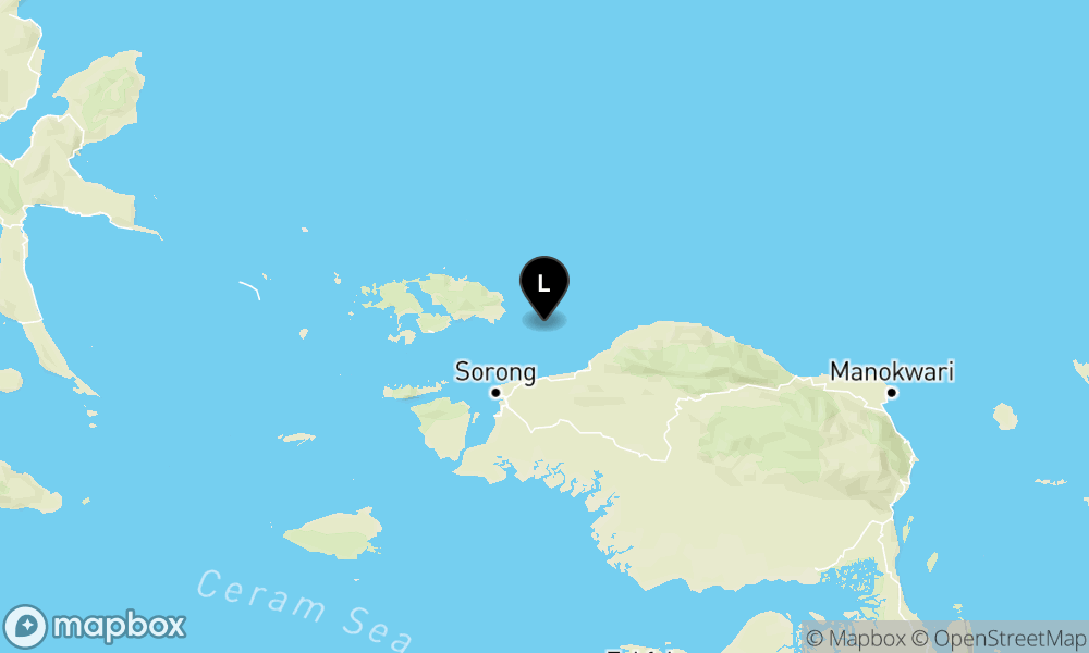 Peta Gempa 64 km TimurLaut KOTA-SORONG-PAPUABRT