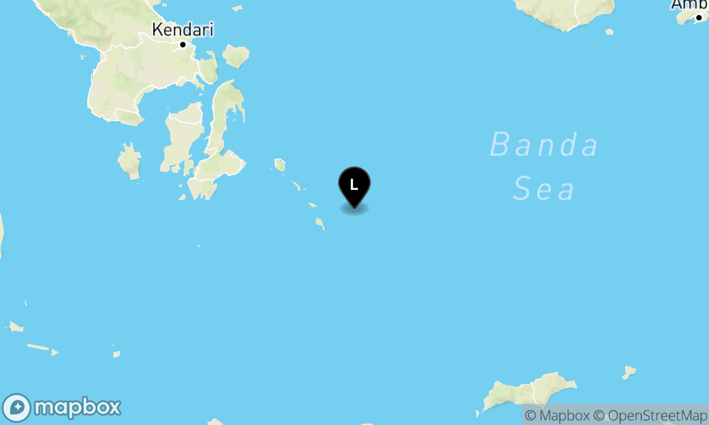 Peta Gempa 105 km Tenggara WAKATOBI-SULTRA