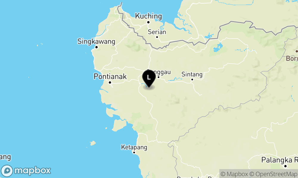 Peta Gempa Pusat gempa berada di darat 40 km barat daya Sanggau