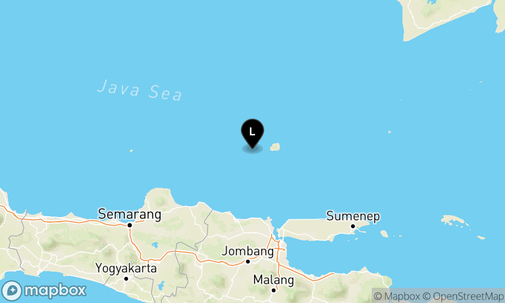 Peta Gempa Pusat gempa berada di laut 119 km Timur Laut Tuban