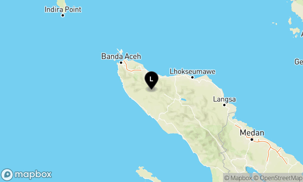 Peta Gempa Pusat gempa berada di darat 26 Km Barat Daya Pidie Jaya