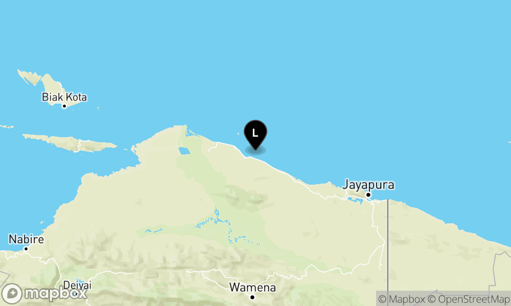 Peta Gempa 27 km Tenggara SARMI-PAPUA