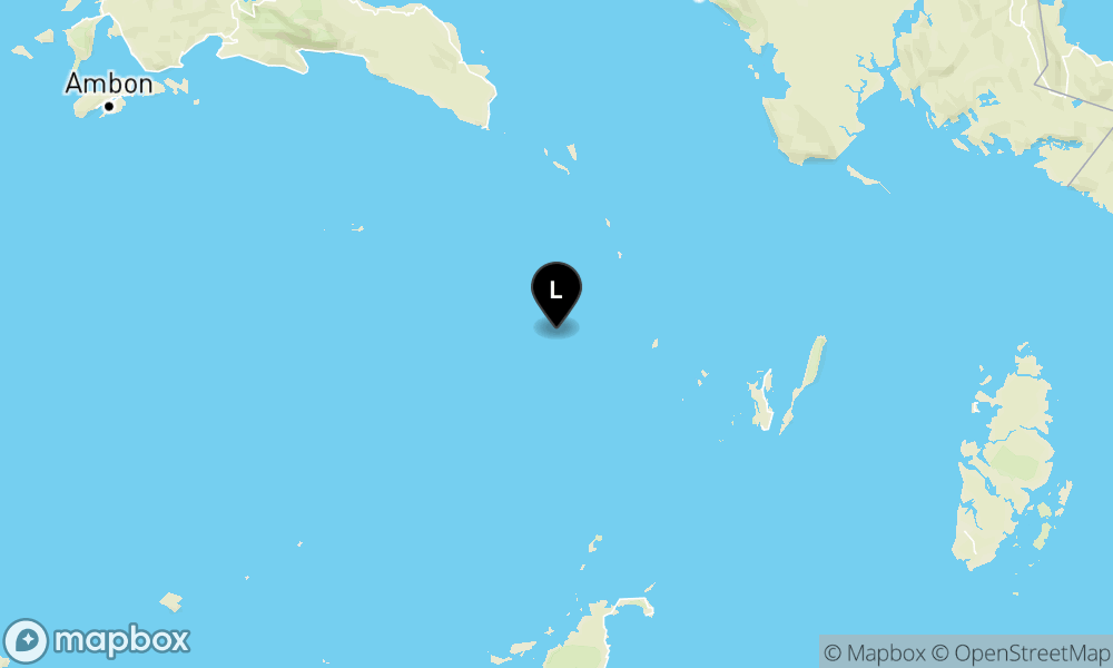 Peta Gempa 165 km BaratLaut MALUKUTENGGARA