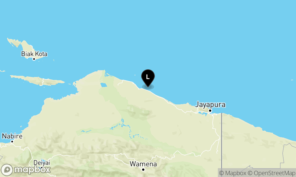Peta Gempa 37 km Tenggara SARMI-PAPUA