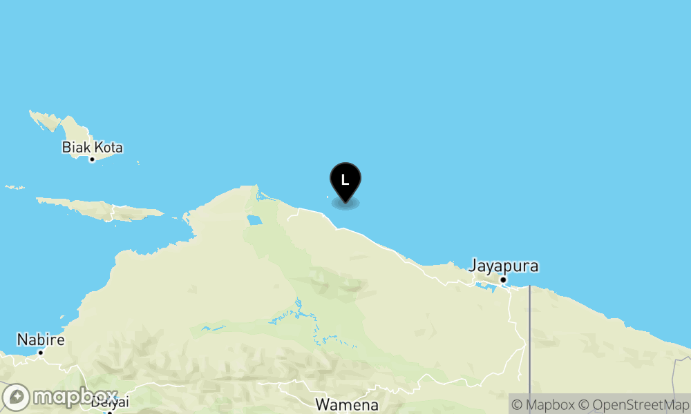 Peta Gempa Pusat gempa berada di laut 26 km Timur laut Sarmi