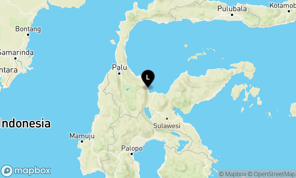 Peta Gempa 18 km BaratLaut POSO-SULTENG