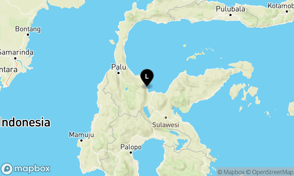 Peta Gempa Pusat gempa berada di laut 18 km barat laut Poso