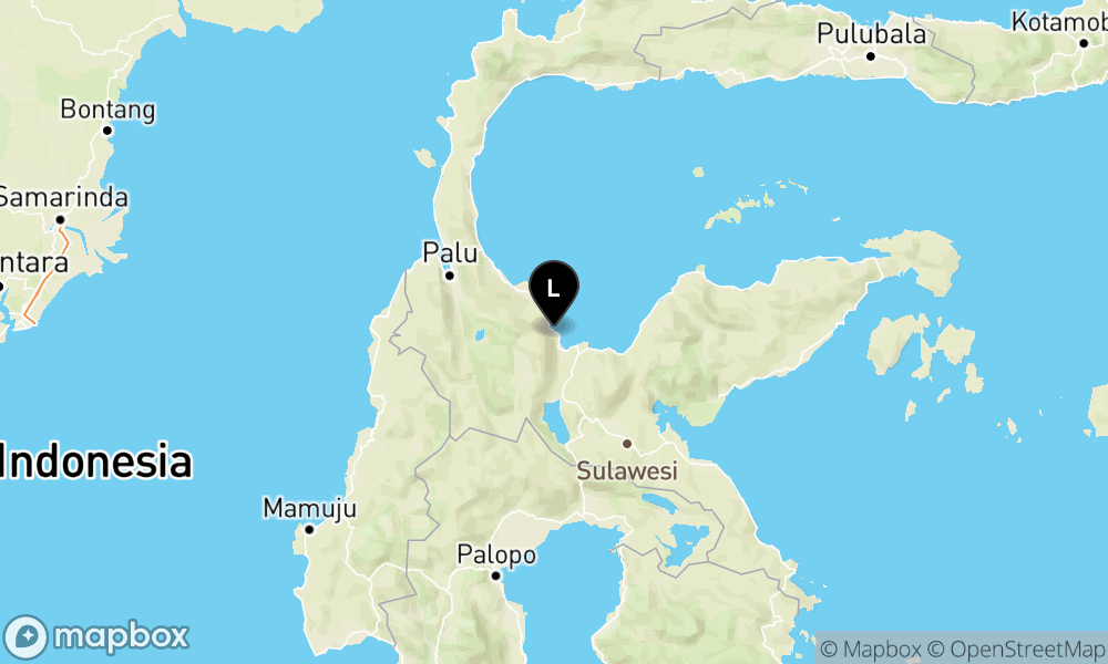 Peta Gempa Pusat gempa berada di darat 20 km barat laut Poso