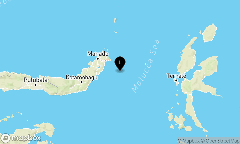 Peta Gempa 64 km Tenggara BITUNG-SULUT