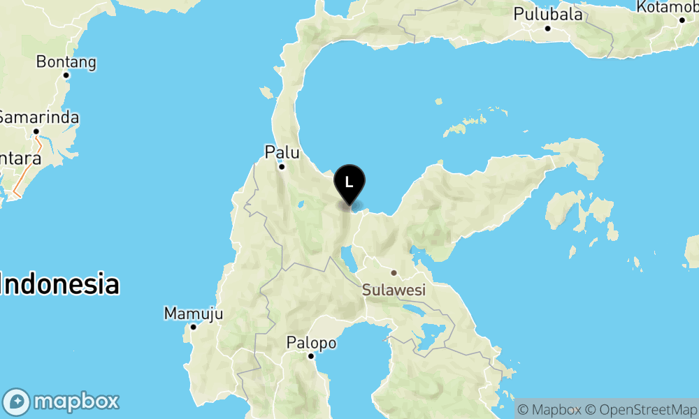 Peta Gempa Pusat gempa berada di darat 15 km Barat Laut Poso