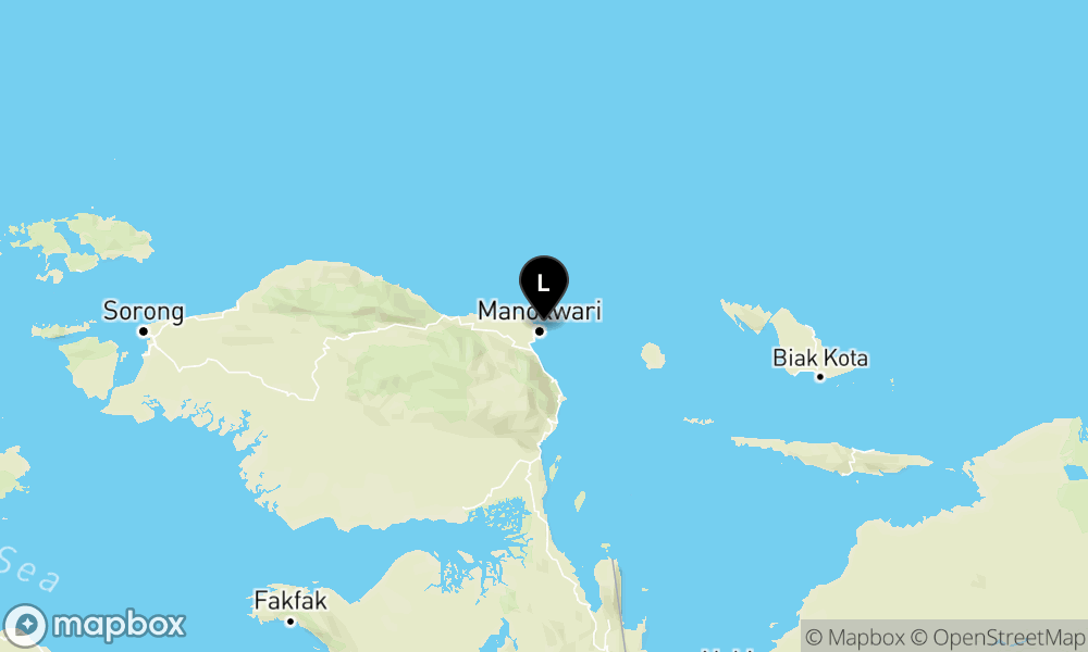 Peta Gempa Pusat gempa berada di laut 11 km Timur Laut Manokwari