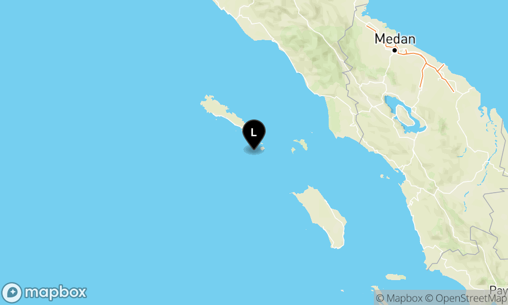 Peta Gempa 51 km Tenggara SINABANG-ACEH