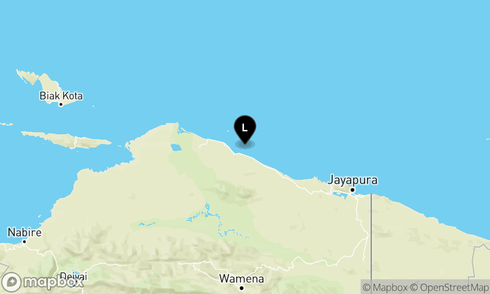 Peta Gempa 27 km Tenggara SARMI-PAPUA