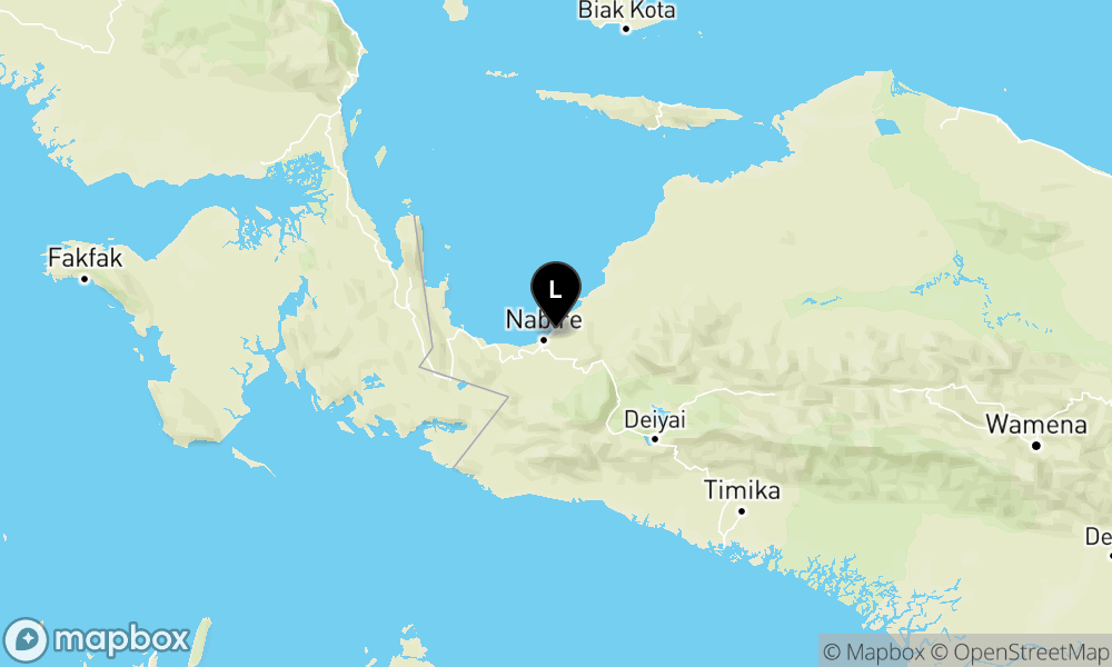 Peta Gempa Pusat gempa berada di darat 11 km Timur Laut Nabire
