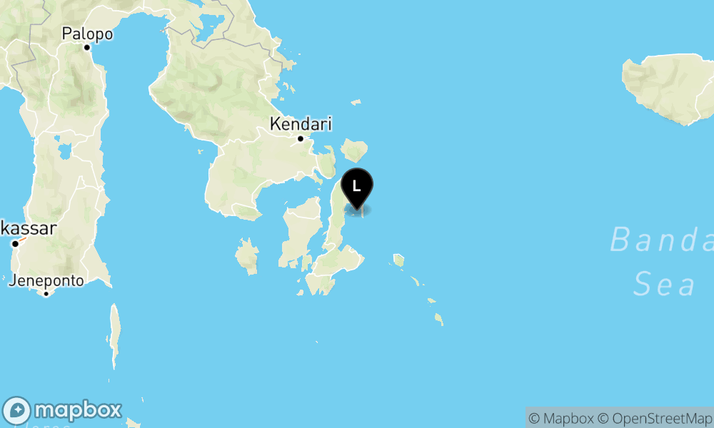 Peta Gempa Pusat gempa berada di laut 5 km barat daya Kulisusu, Buton Utara
