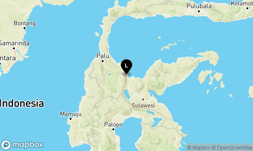 Peta Gempa Pusat gempa berada di darat 18 km Barat laut Poso