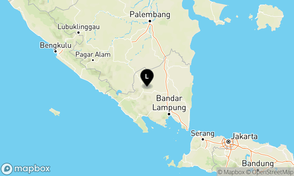 Peta Gempa 22 km BaratLaut LAMPUNGUTARA
