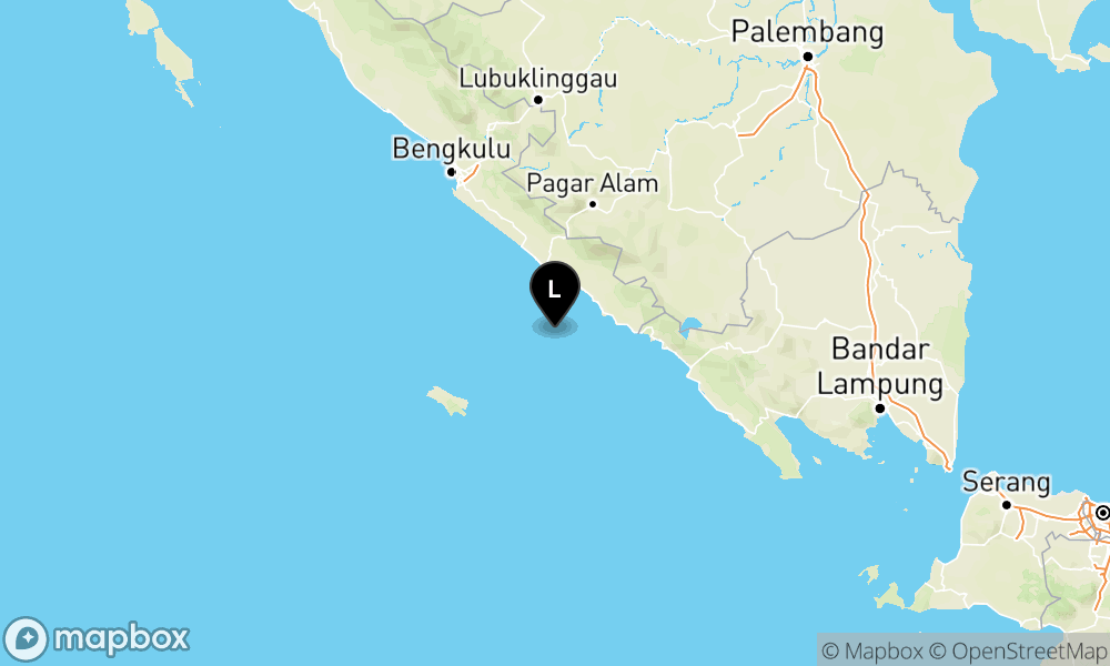 Peta Gempa 42 km BaratDaya KAUR-BENGKULU