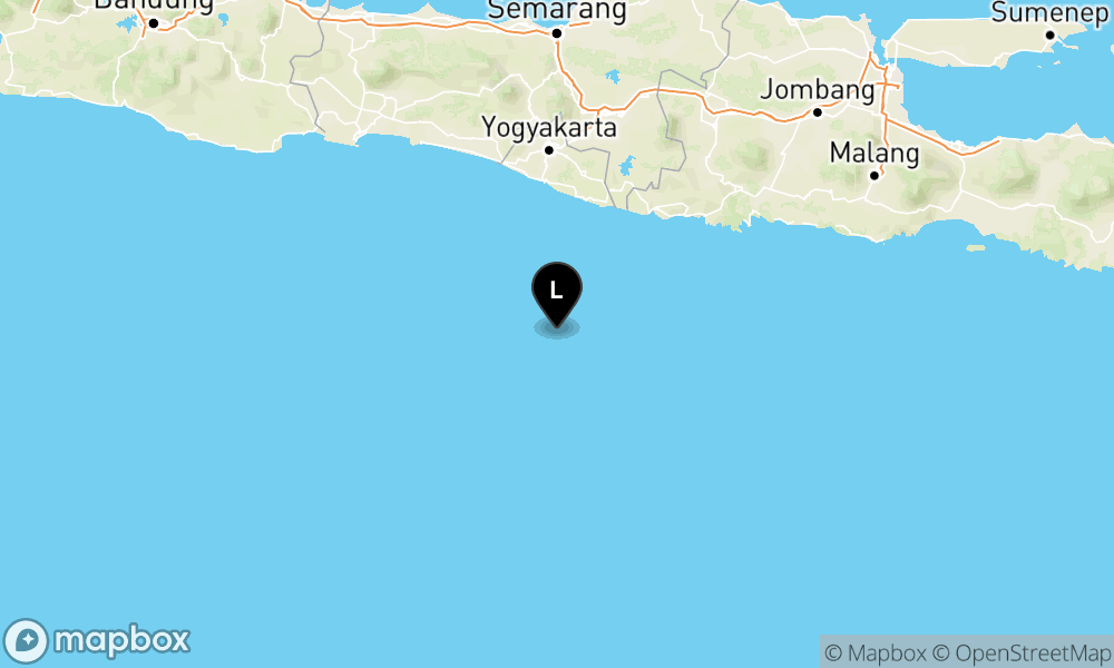 Peta Gempa Pusat gempa berada di laut 121 km barat daya Gunung Kidul