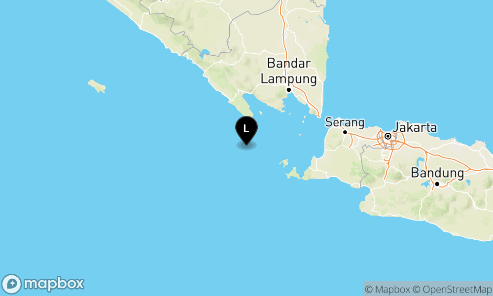 Peta Gempa Pusat gempa berada di laut 98 km barat daya Tanggamus
