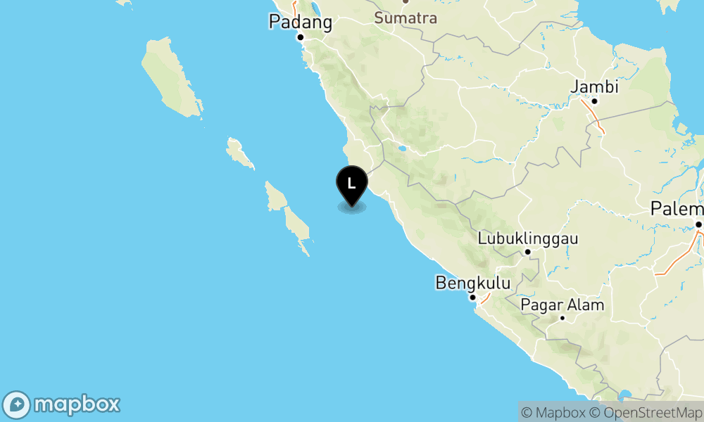 Peta Gempa 35 km BaratDaya MUKOMUKO-BENGKULU