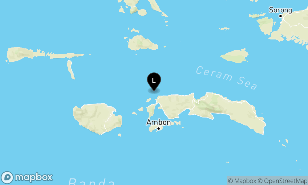 Peta Gempa Pusat gempa berada di laut 42 km Utara Huamual Belakang-Seram Bagian Barat