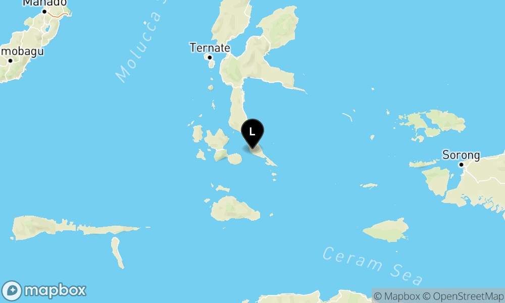 Peta Gempa Pusat gempa berada di darat 60 km timur Labuha