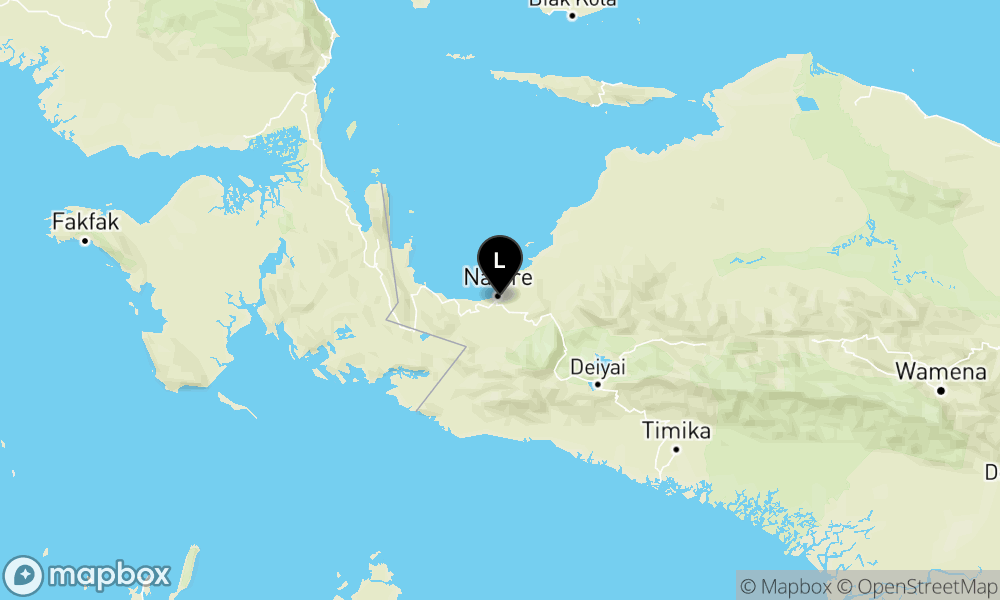 Peta Gempa Pusat gempa berada di darat 3 km Tenggara Nabire