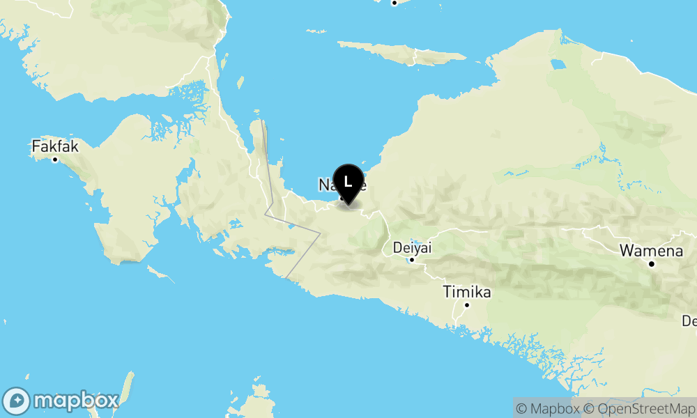 Peta Gempa Pusat gempa berada di darat 16 km Tenggara Nabire