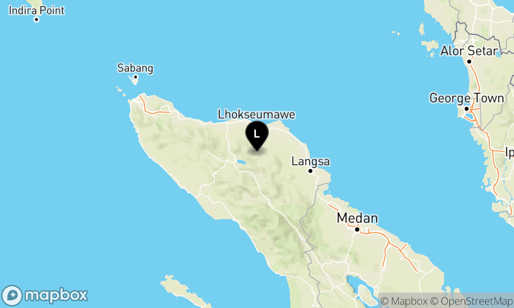 Peta Gempa Pusat gempa berada di darat 33 km tenggara Bener Meriah