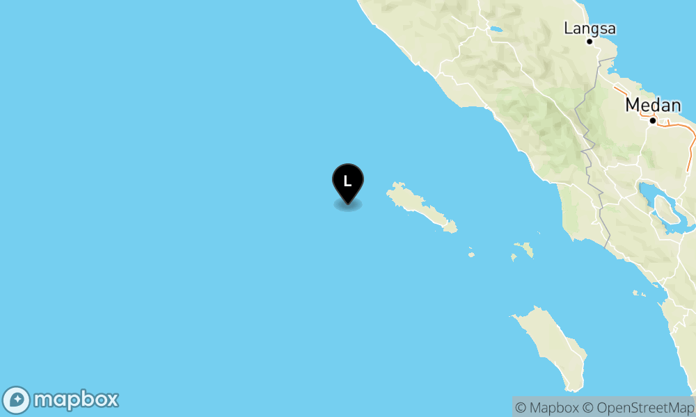 Peta Gempa 122 km BaratLaut SINABANG-ACEH