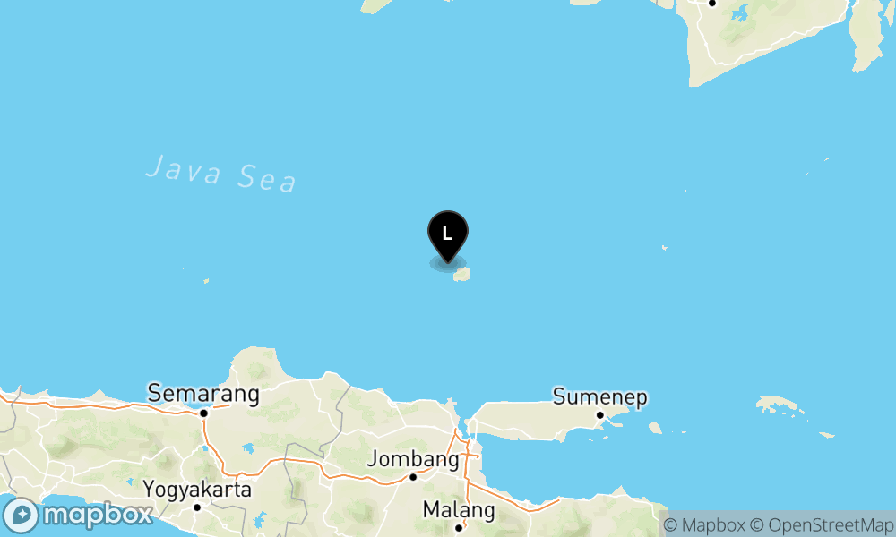 Peta Gempa Pusat gempa berada di laut 140 km timurlaut Tuban