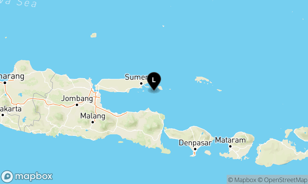 Peta Gempa Pusat gempa berada di laut 44 km Tenggara SUMENEP