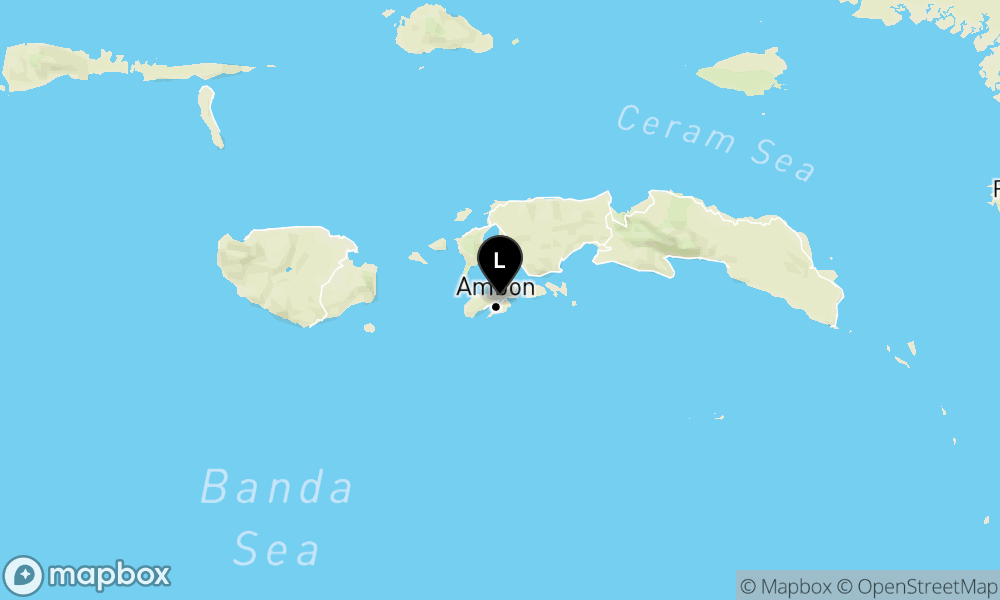 Peta Gempa Pusat gempa berada di laut 7 km timur laut Ambon