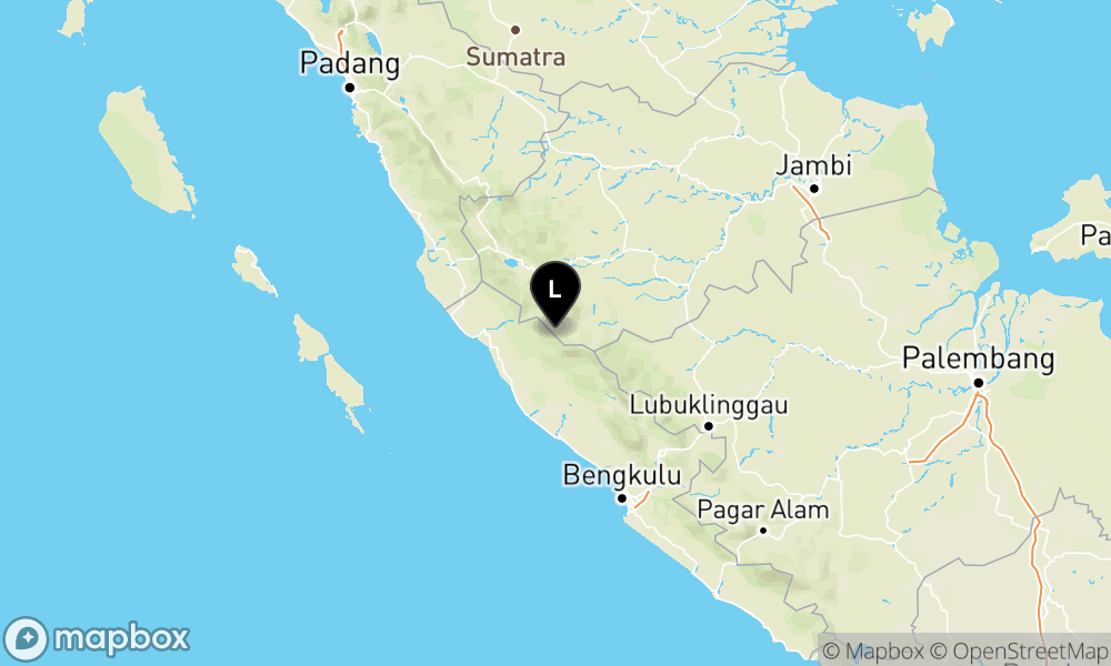 Peta Gempa Pusat gempa berada di darat 55 km BaratDaya Merangin