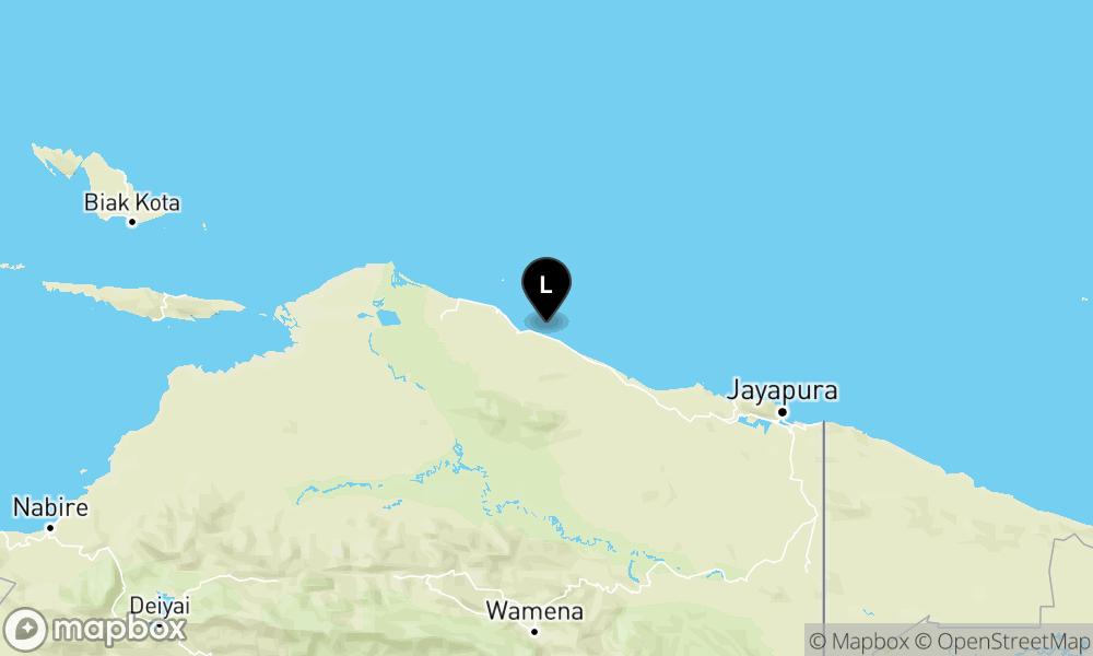 Peta Gempa 32 km Tenggara SARMI-PAPUA