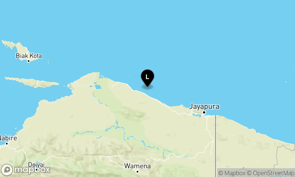 Peta Gempa 51 km Tenggara SARMI-PAPUA